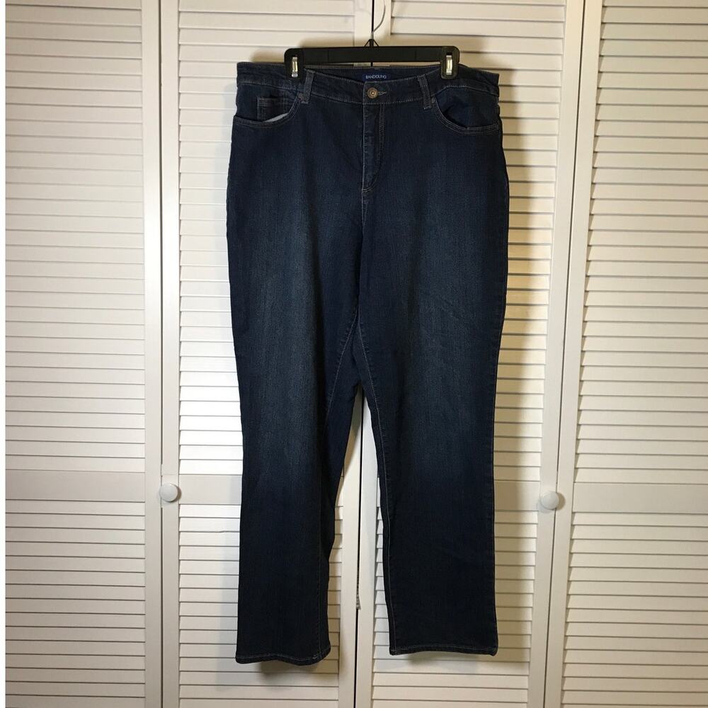 Bandolino Mandie Dark Wash Blue Denim High-Rise Wide-Leg Jean 18